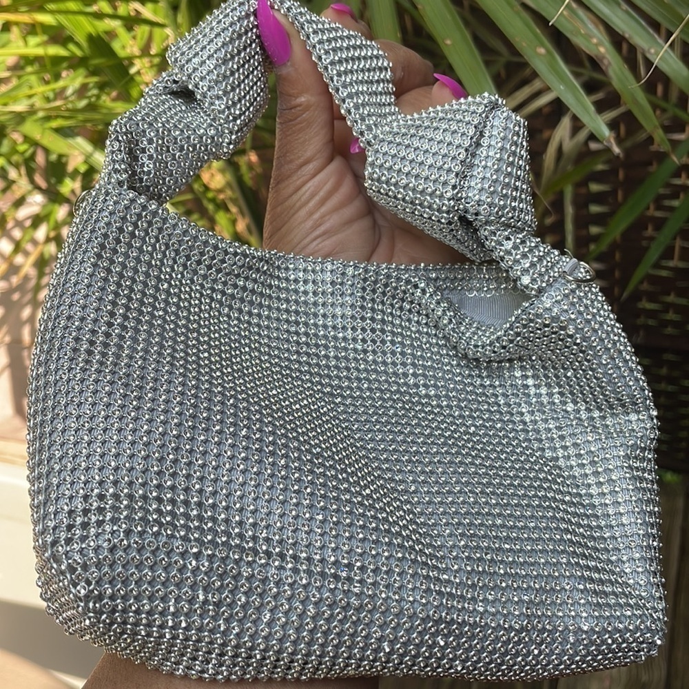 Silver Rhinestone Mini Bag - Picture 6 of 11